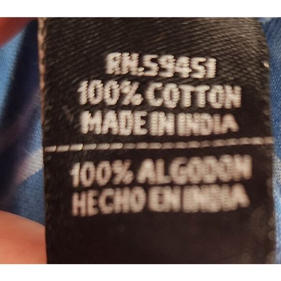 Jane Ashley Blue Sleeveless Plaid Button Down Plus Size Shirt 1X - Picture 5 of 5